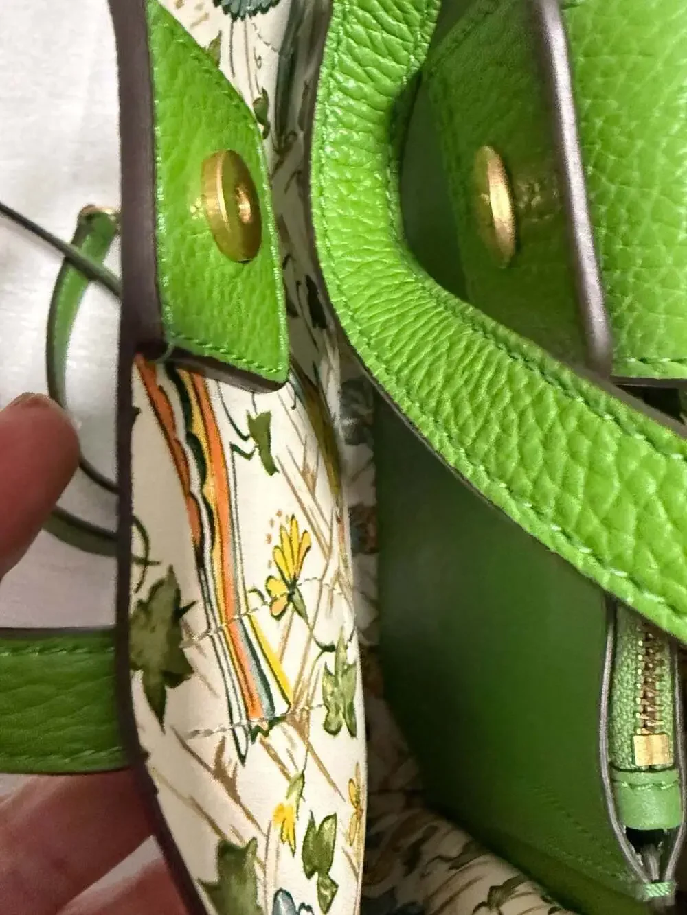 Tory Burch Blake Small Pebble Leather Tote Green